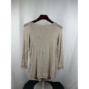 Zara Basics Women’s Hooded Lightweight Pullover Long Sleeve Shirt Cream Size Med